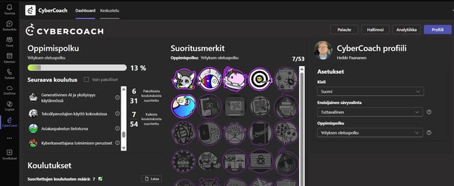 cybercoachc dashboard